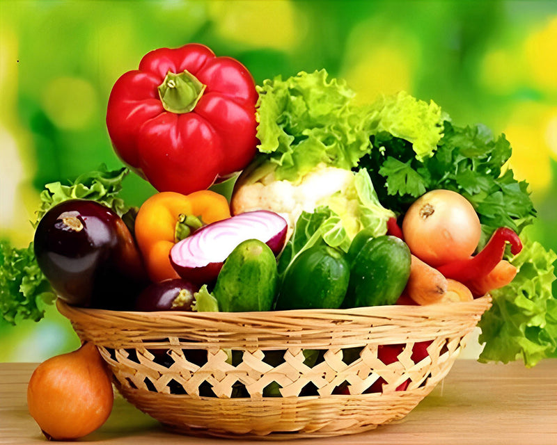 Legumes dans un Panier Broderie Diamant