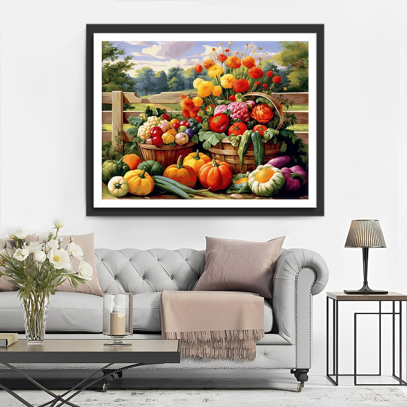 Legumes et Fleurs Broderie Diamant