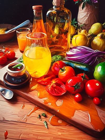 Legumes et Jus Broderie Diamant