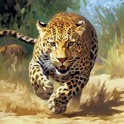 Leopard Courant Broderie Diamant