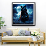 Leopard Noir dans les Nuages Broderie Diamant