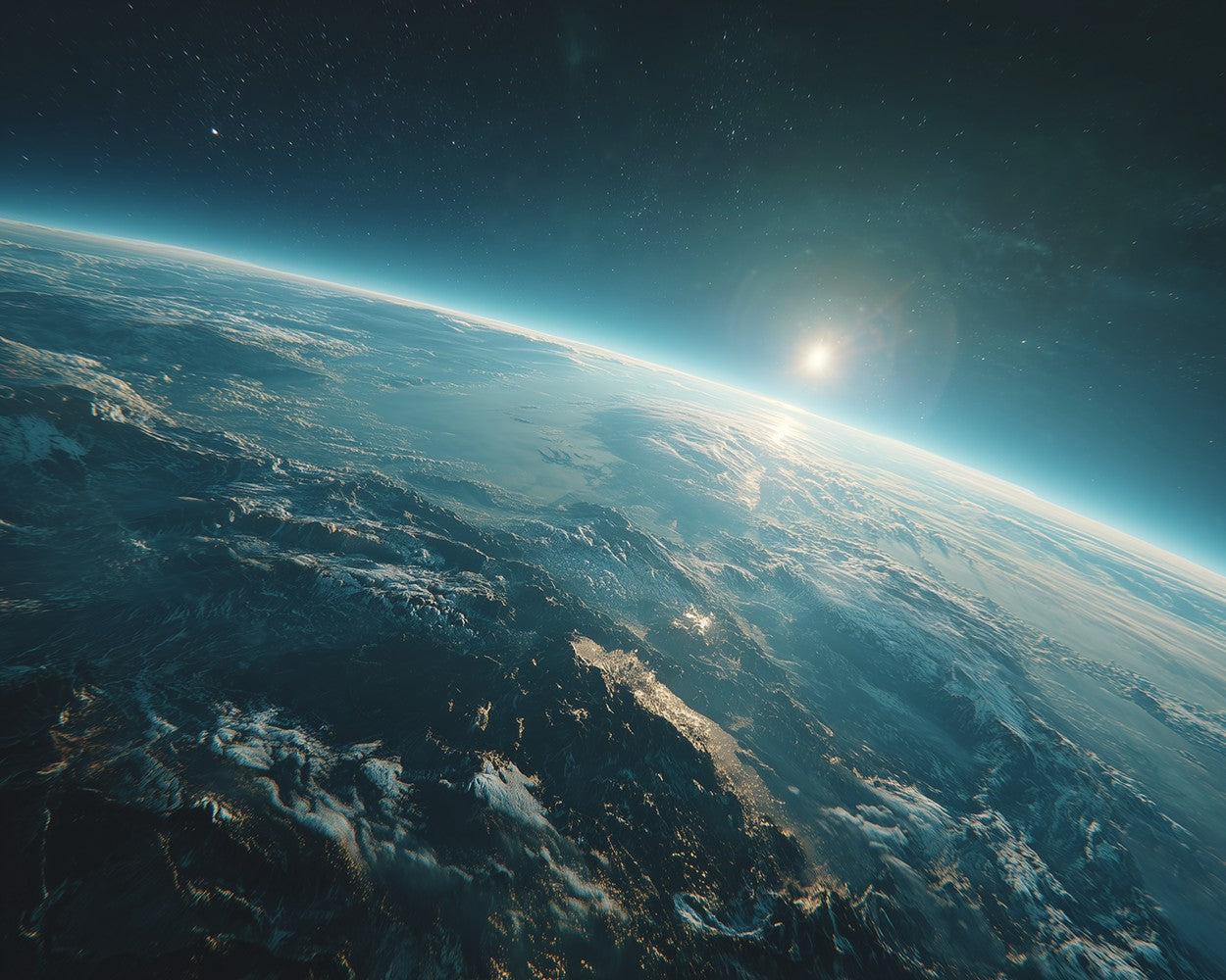 Lever de Soleil sur la Terre vu de l'Espace Broderie Diamant