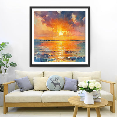 Lever du Soleil sur la Mer Broderie Diamant