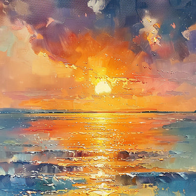 Lever du Soleil sur la Mer Broderie Diamant