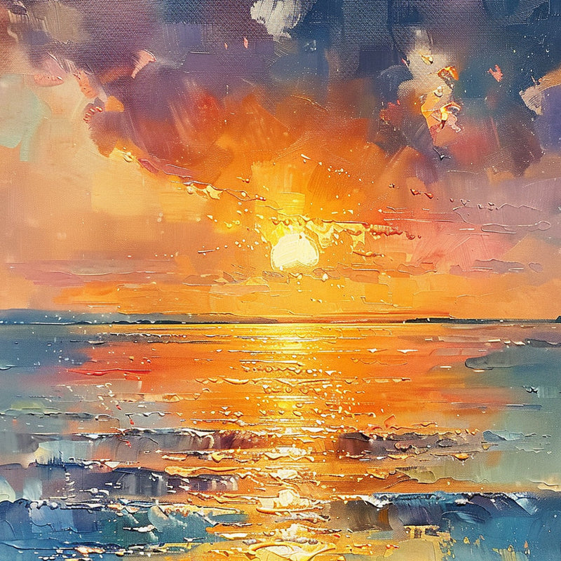 Lever du Soleil sur la Mer Broderie Diamant