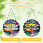 Libellule aux Ailes Déployées en Acrylique Pendentif Broderie Diamant