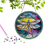 Libellule aux Ailes Déployées en Acrylique Pendentif Broderie Diamant