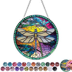 Libellule aux Ailes Déployées en Acrylique Pendentif Broderie Diamant