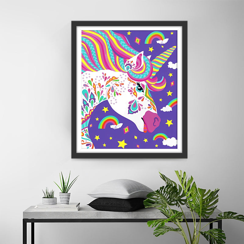 Licorne Arc-en-Ciel Cartoon Broderie Diamant
