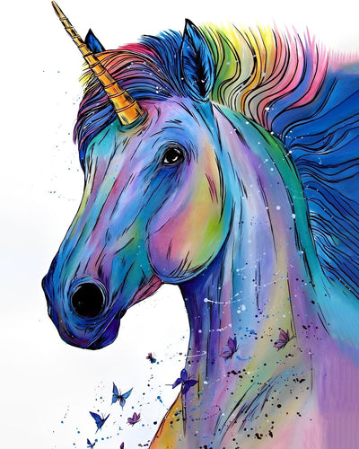 Licorne Colorée Broderie Diamant