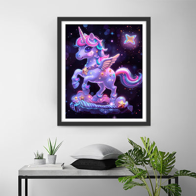 Licorne Pourpre Lumineuse Broderie Diamant