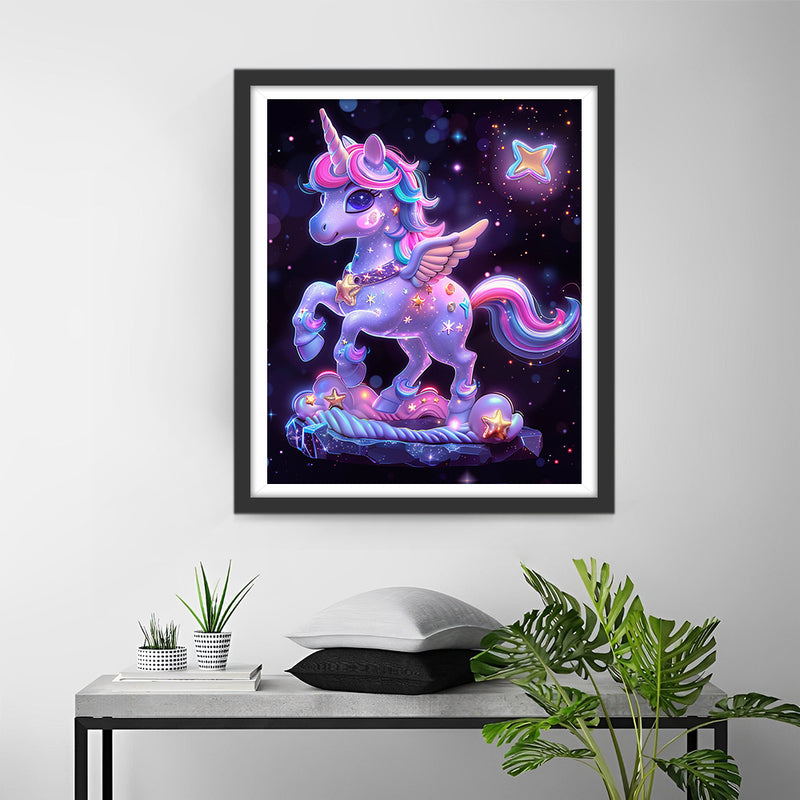 Licorne Pourpre Lumineuse Broderie Diamant