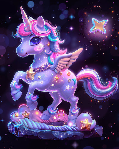 Licorne Pourpre Lumineuse Broderie Diamant