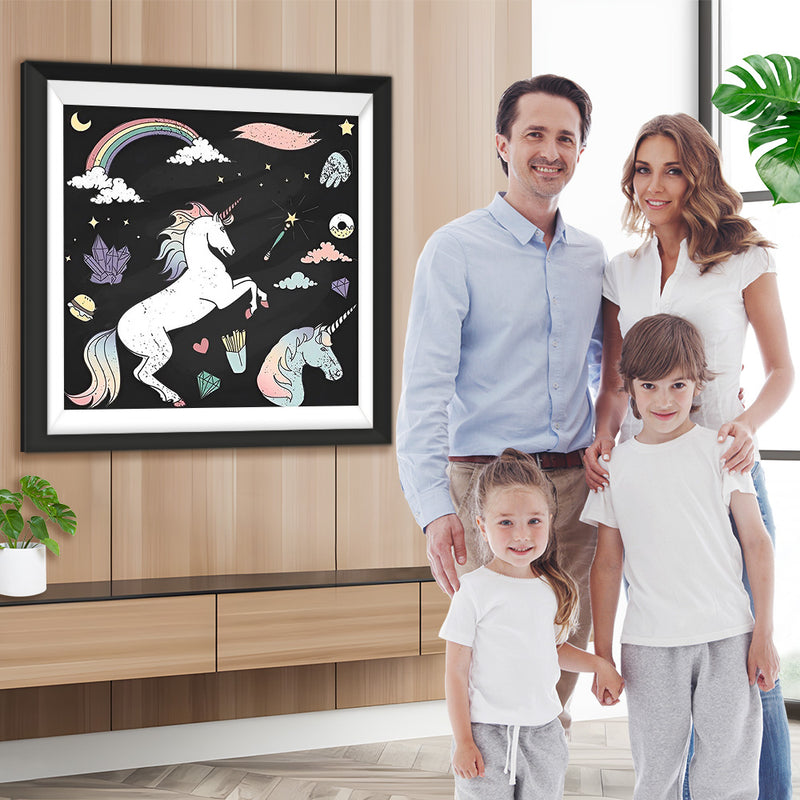 Licornes Dessinées Broderie Diamant