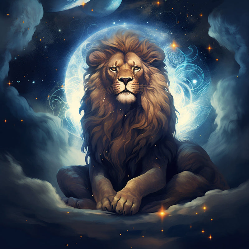 Lion dans les Nuages Broderie Diamant