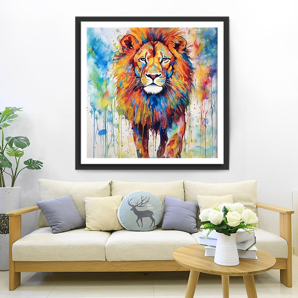 Lion Majestueux Broderie Diamant
