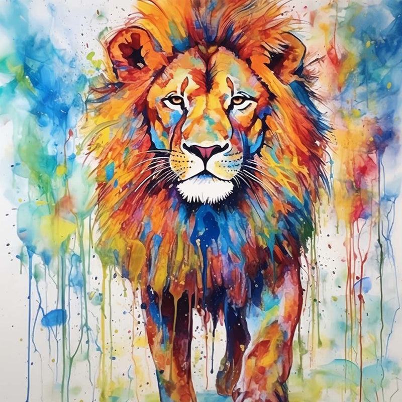 Lion Majestueux Broderie Diamant