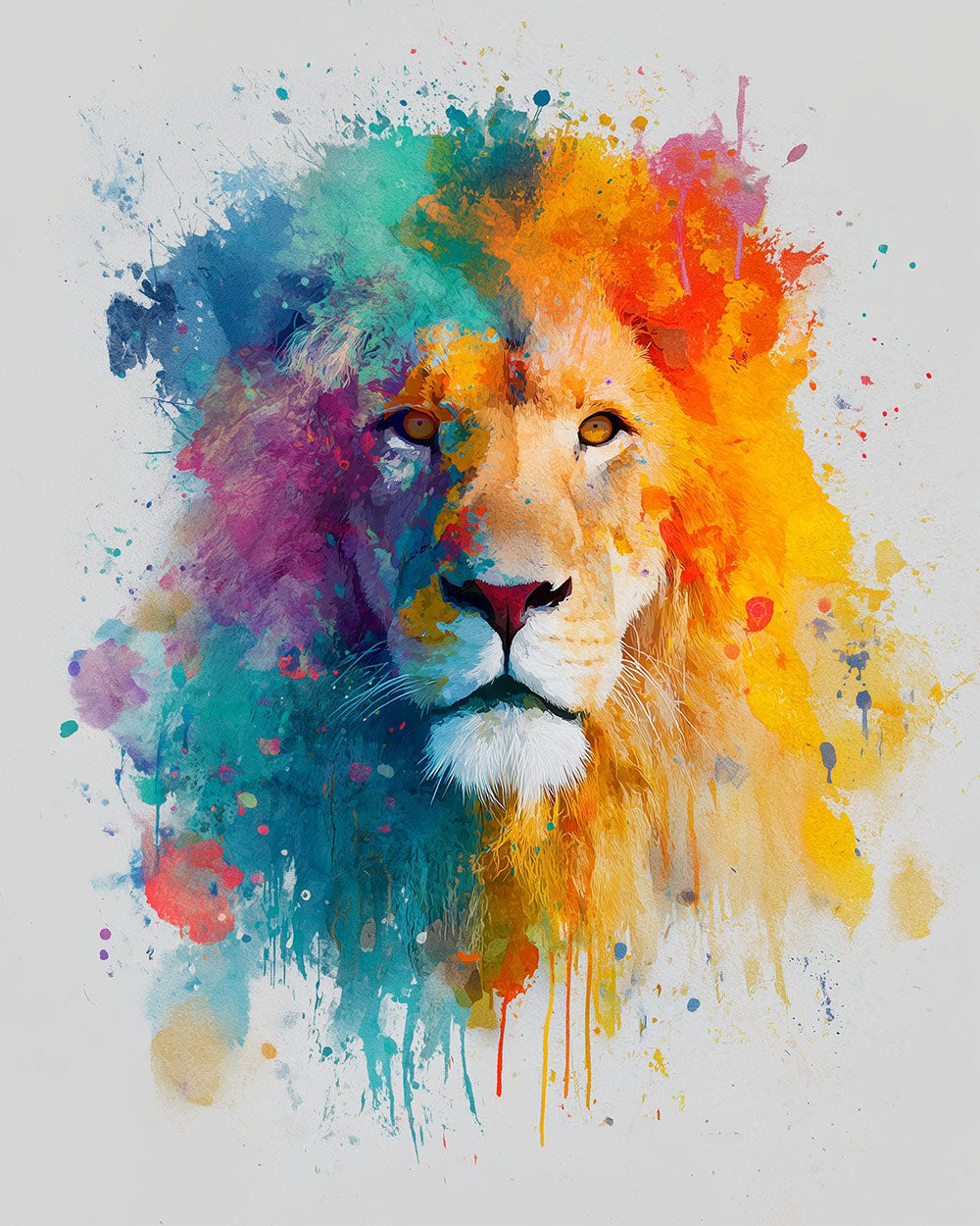 Lion Style Aquarelle Broderie Diamant