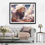 Lion, Vent et Nuages Broderie Diamant