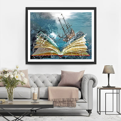 Livre Abstrait, Mer et Bateau Broderie Diamant