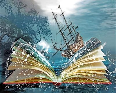 Livre Abstrait, Mer et Bateau Broderie Diamant