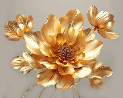 Lotus Doré Broderie Diamant