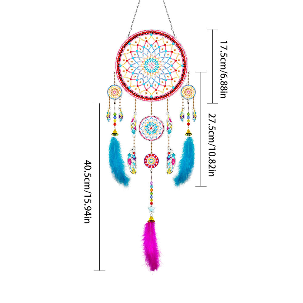 Lotus Kit de Broderie Diamant 2D Plate - Attrape-rêve à Suspendre
