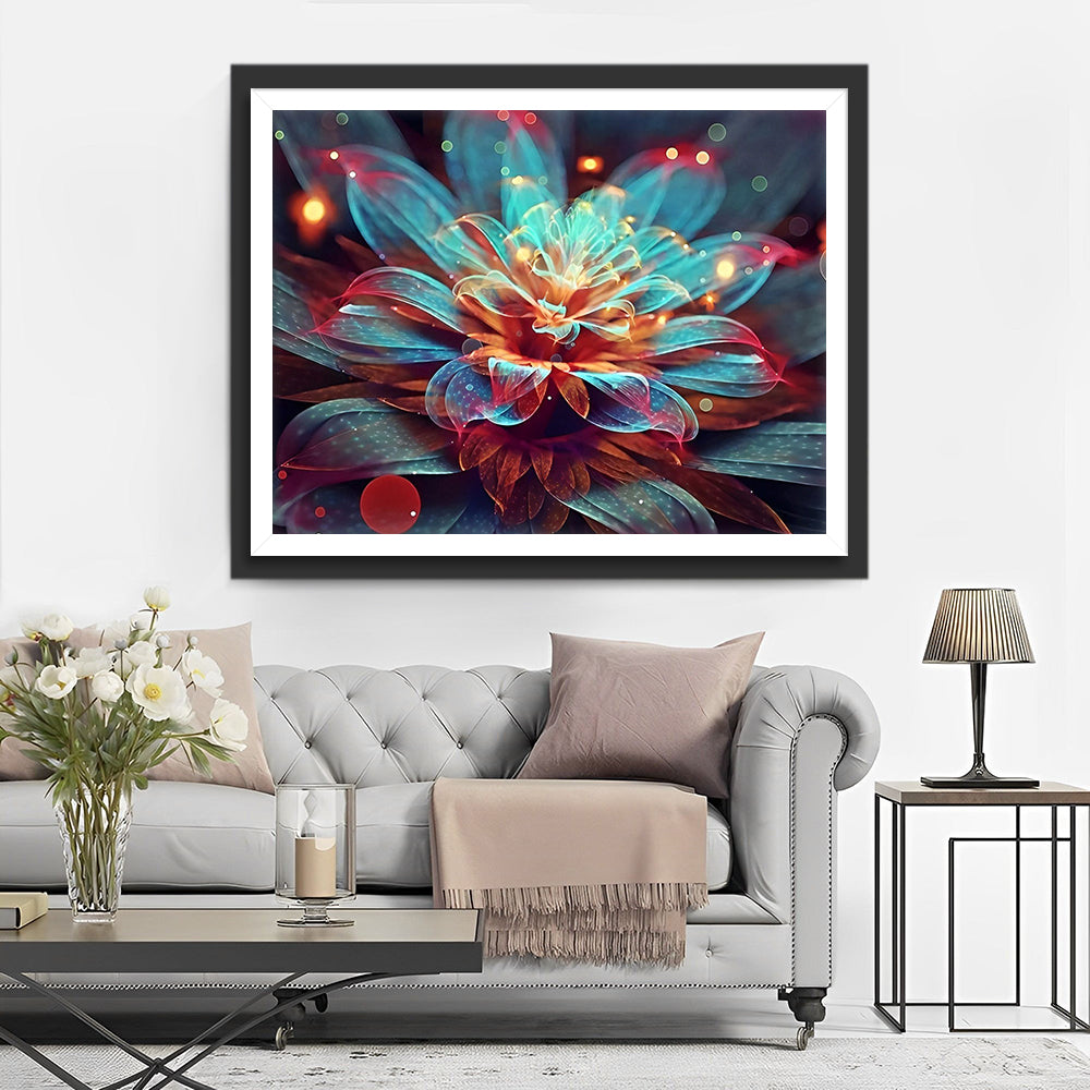 Lotus Vert Lumineux Broderie Diamant