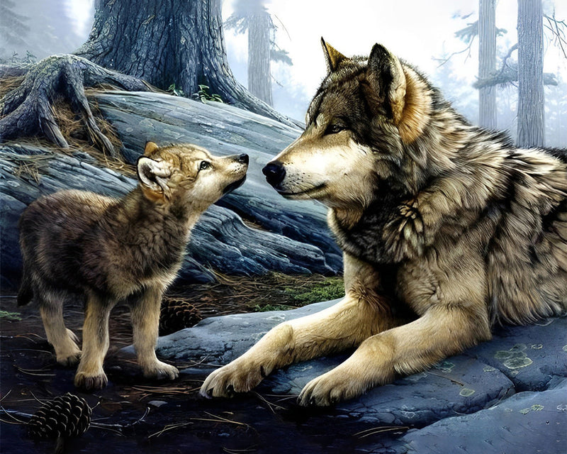 Loup et LouvÉtéau Broderie Diamant