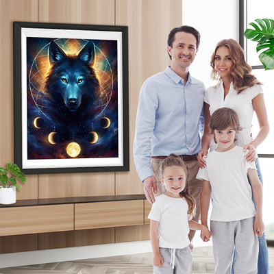 Loup et Lunes Broderie Diamant