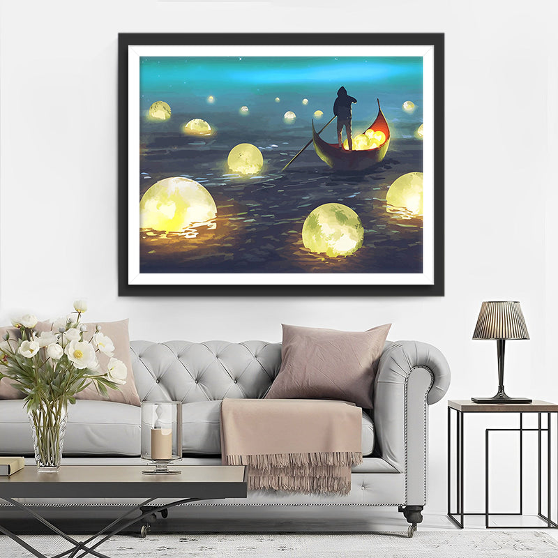 Lueurs de Lune sur la Rivière Broderie Diamant