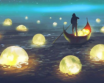 Lueurs de Lune sur la Rivière Broderie Diamant