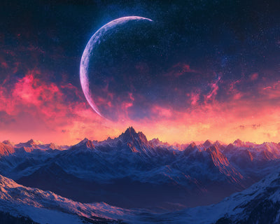 Lune et Montagnes Broderie Diamant