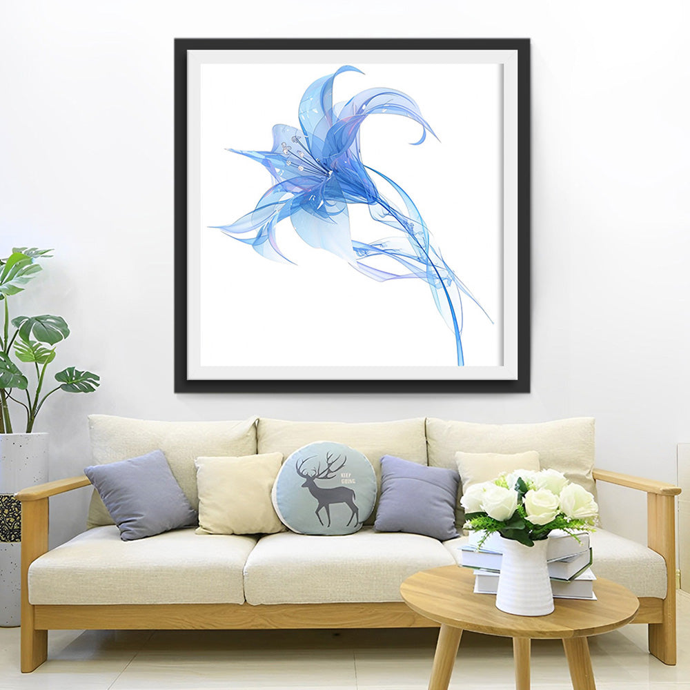 Lys Bleu Transparent Broderie Diamant