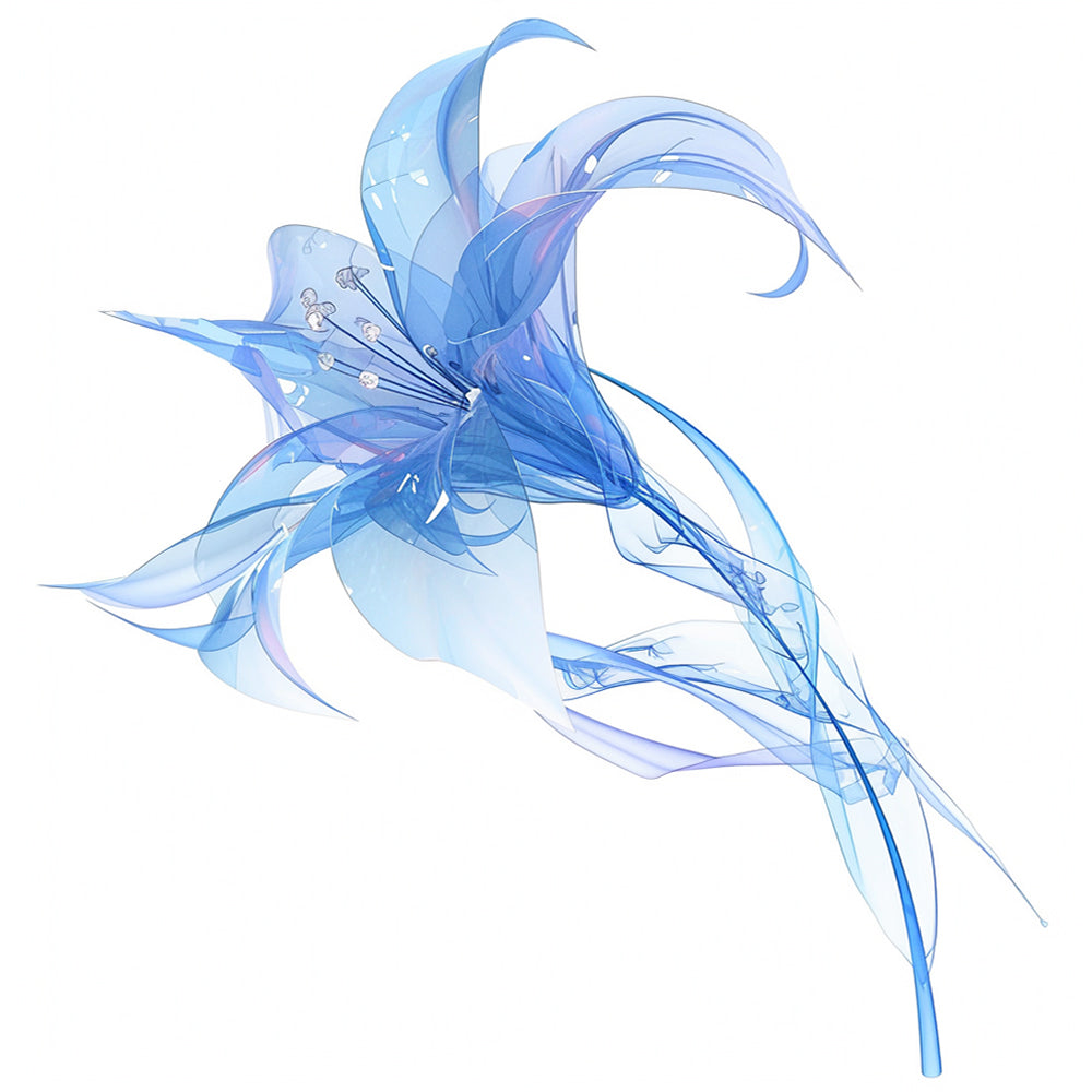 Lys Bleu Transparent Broderie Diamant