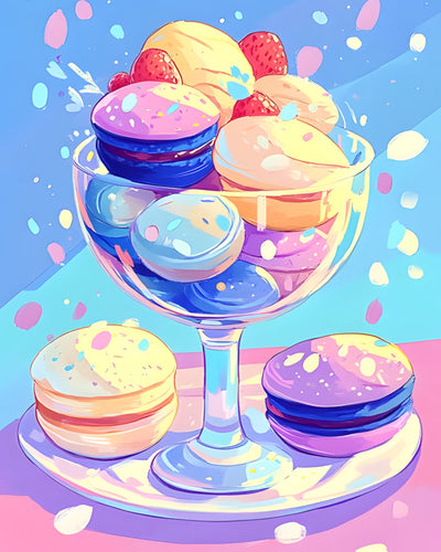 Macarons en Verrerie Broderie Diamant