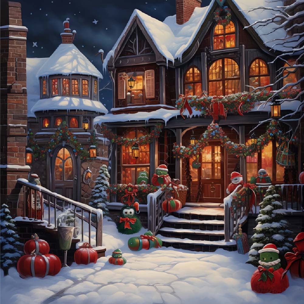 Magnifique et Confortable Château Villa de Noël Broderie Diamant