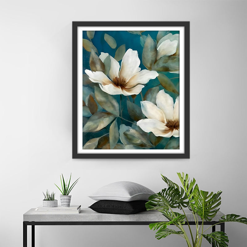 Magnolia Blanc Tranquille Broderie Diamant