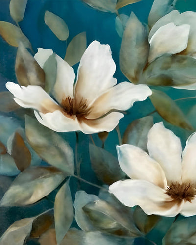 Magnolia Blanc Tranquille Broderie Diamant