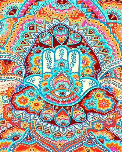 Mandala Abstrait Coloré Broderie Diamant