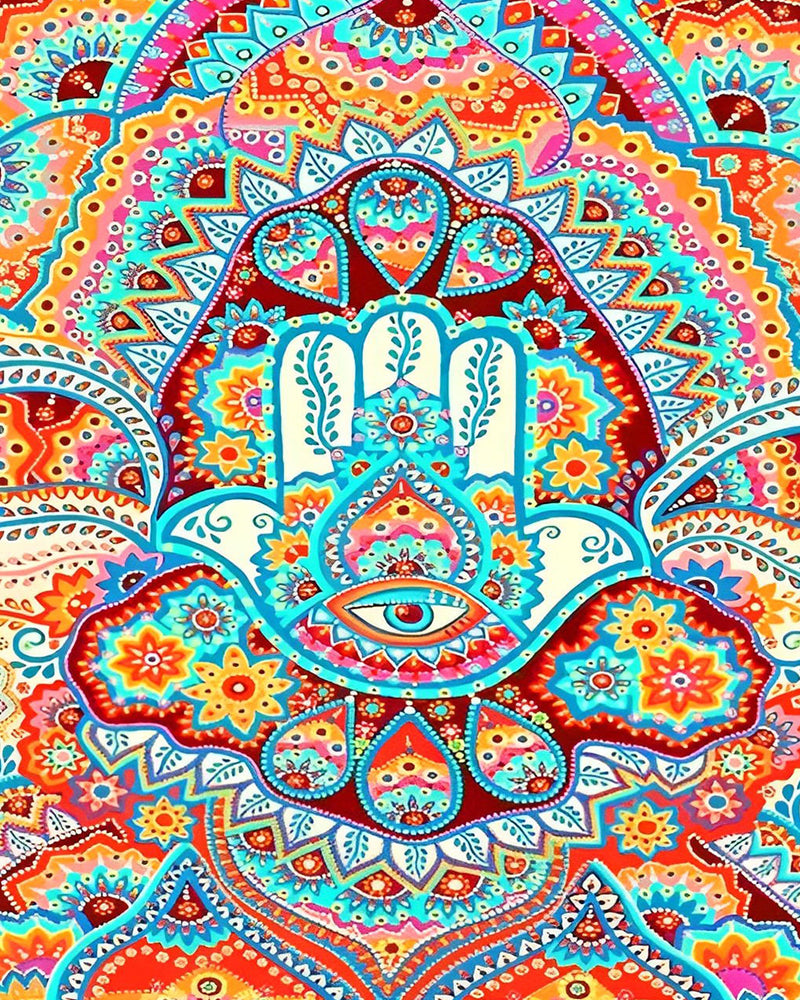 Mandala Abstrait Coloré Broderie Diamant