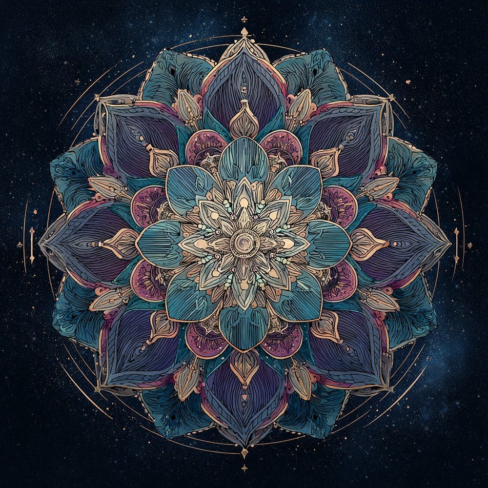 Mandala du Lotus Sombre Broderie Diamant