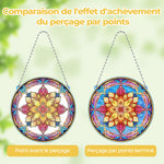 Mandala Fleur de Lotus en Acrylique Pendentif Broderie Diamant