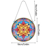 Mandala Fleur de Lotus en Acrylique Pendentif Broderie Diamant