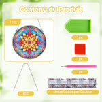 Mandala Fleur de Lotus en Acrylique Pendentif Broderie Diamant