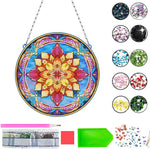 Mandala Fleur de Lotus en Acrylique Pendentif Broderie Diamant
