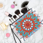 Mandala Lotus Bleu-Orange Broderie Diamant Sac Poignet