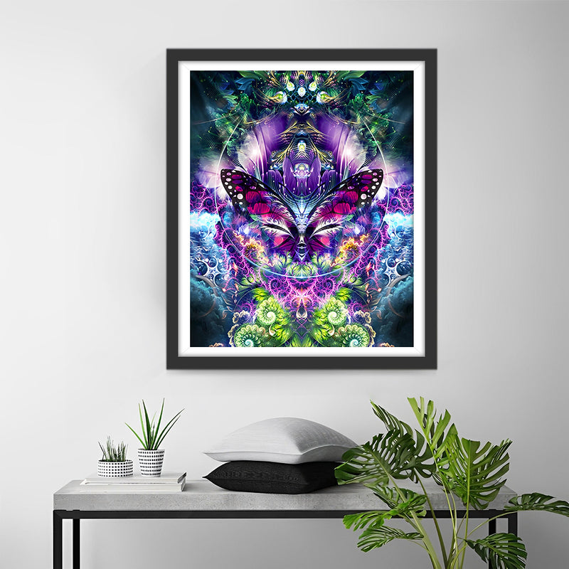 Masque Papillon Violet Broderie Diamant