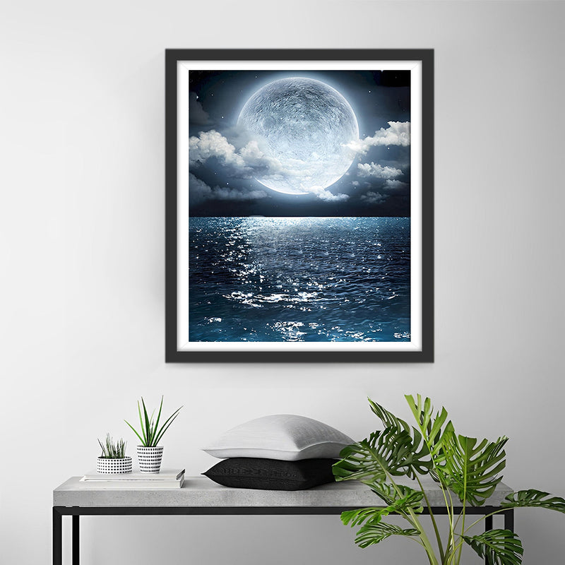 Mer et Pleine Lune Broderie Diamant