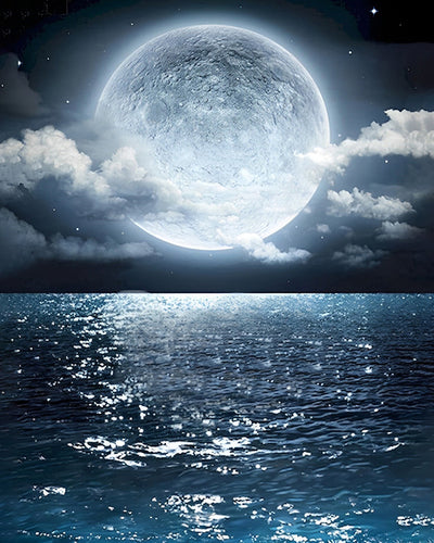Mer et Pleine Lune Broderie Diamant